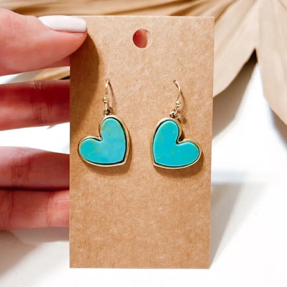 Blue  heart dangle earrings S327